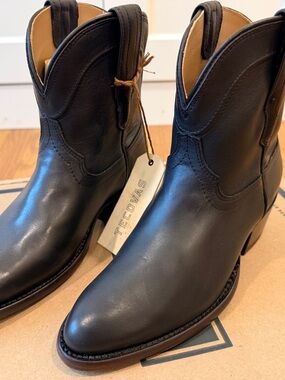 Tecovas Black Leather Ankle Boots